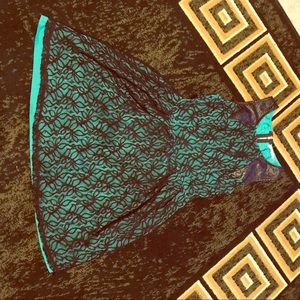 Teal and black dress